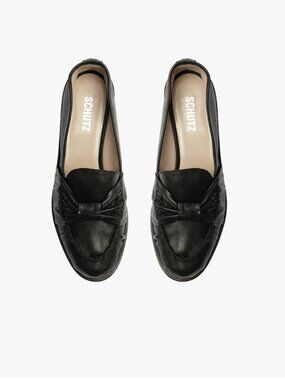 SCHUTZ Luca Leather Flat Sz10B in Black